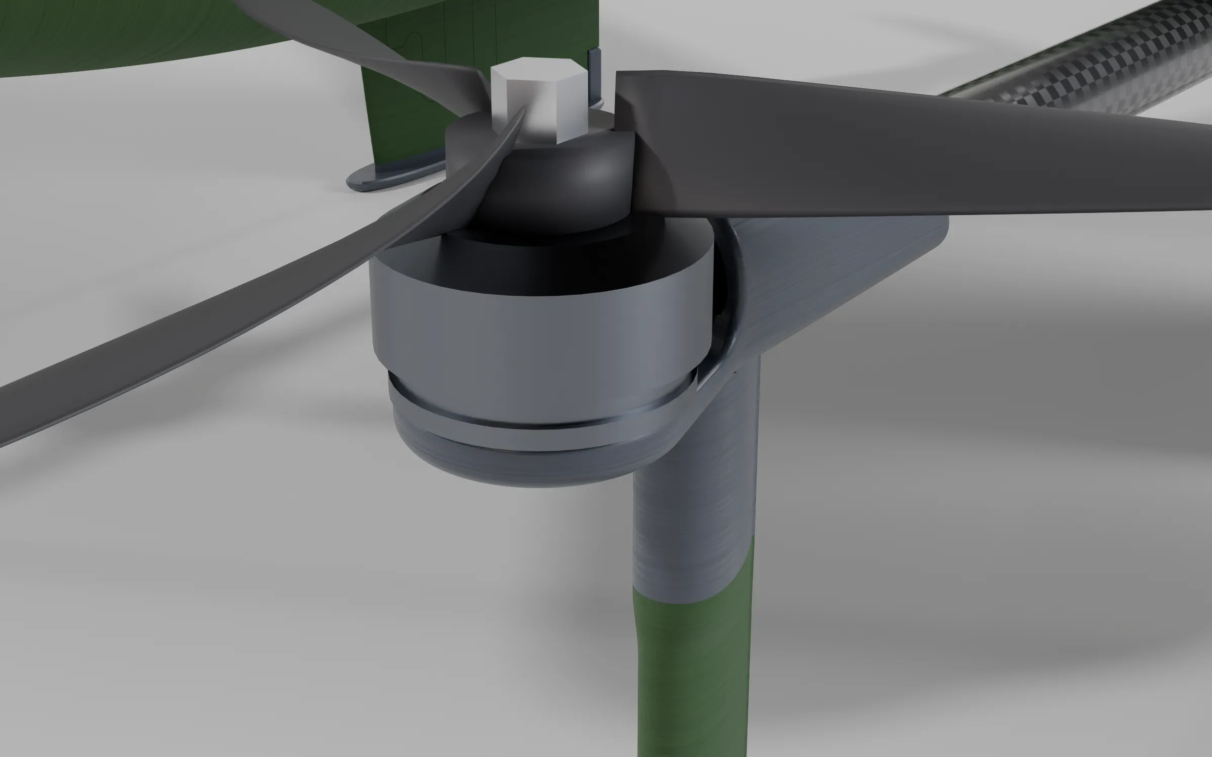 VTOL motor mount, green colourway