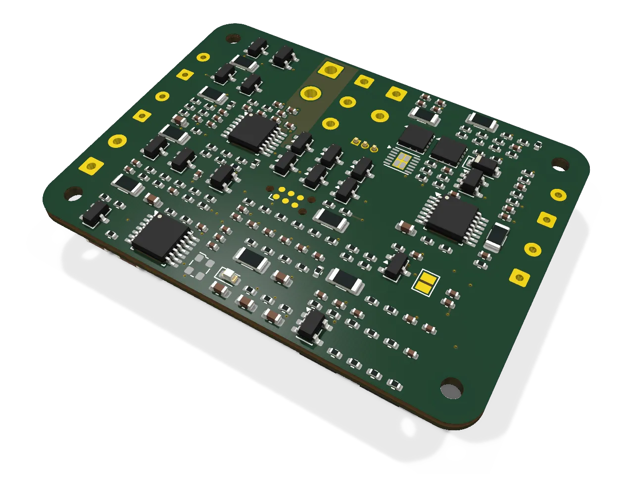 KiCad 3D render of the Lights node, bottom side.