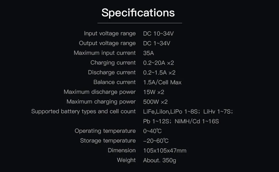 ISDT's specification sheet for the P20